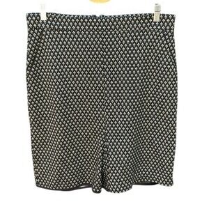 Banana Republic Black White Geometric Print Pencil Skirt Women Size 14